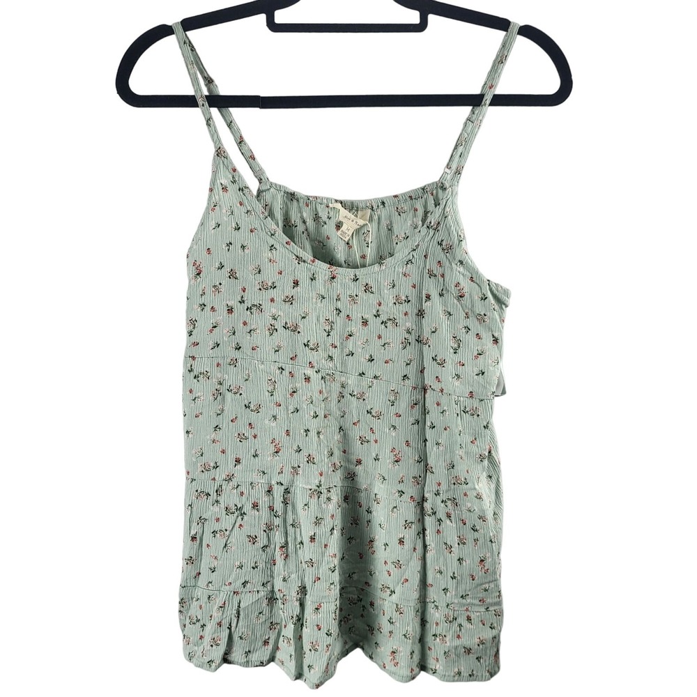 Sim & Sam Tank Blouse M Womens Floral Print Pullover Tiered Summer Top